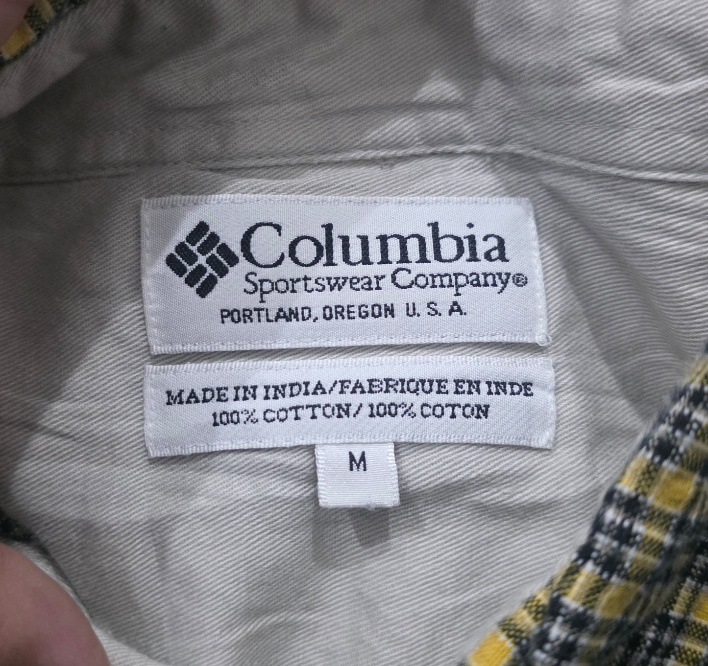 Camisa Columbia Mediana M Cuadro Amarillo Y Azul (Usado)