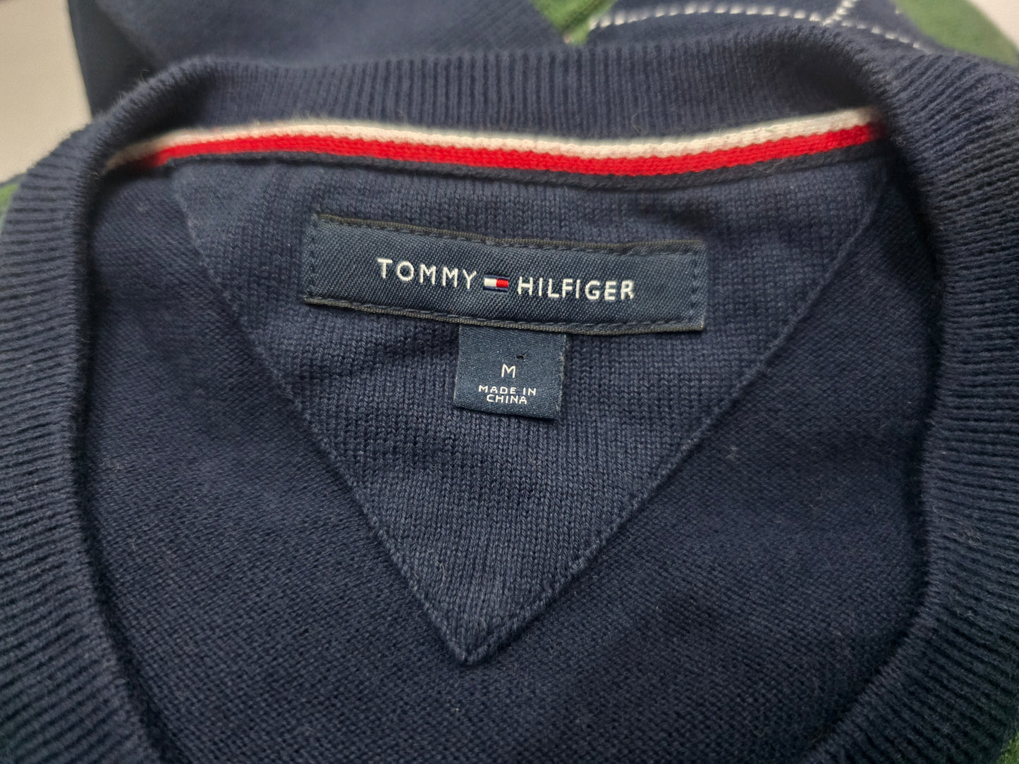 Sueter Tommy Hilfiger Mediana M Azul Figuras Verde