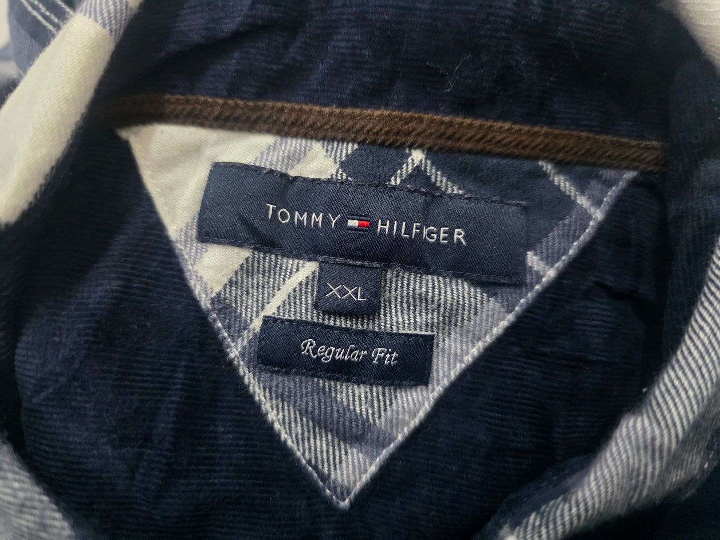 Camisa Regular Fit Tommy Hilfiger 2xl Azul Cuadros