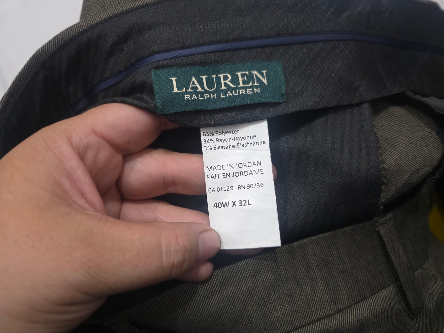 Pantalon Recto De Vestir Ralph Lauren 40x32 Verde