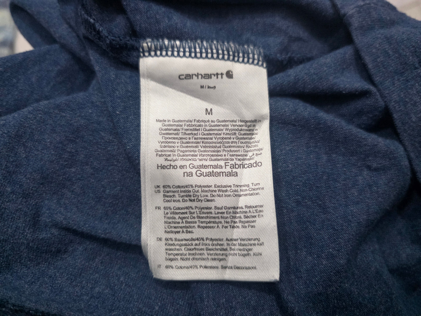 Playera Carhartt Mediana M Azul Letras Verdes