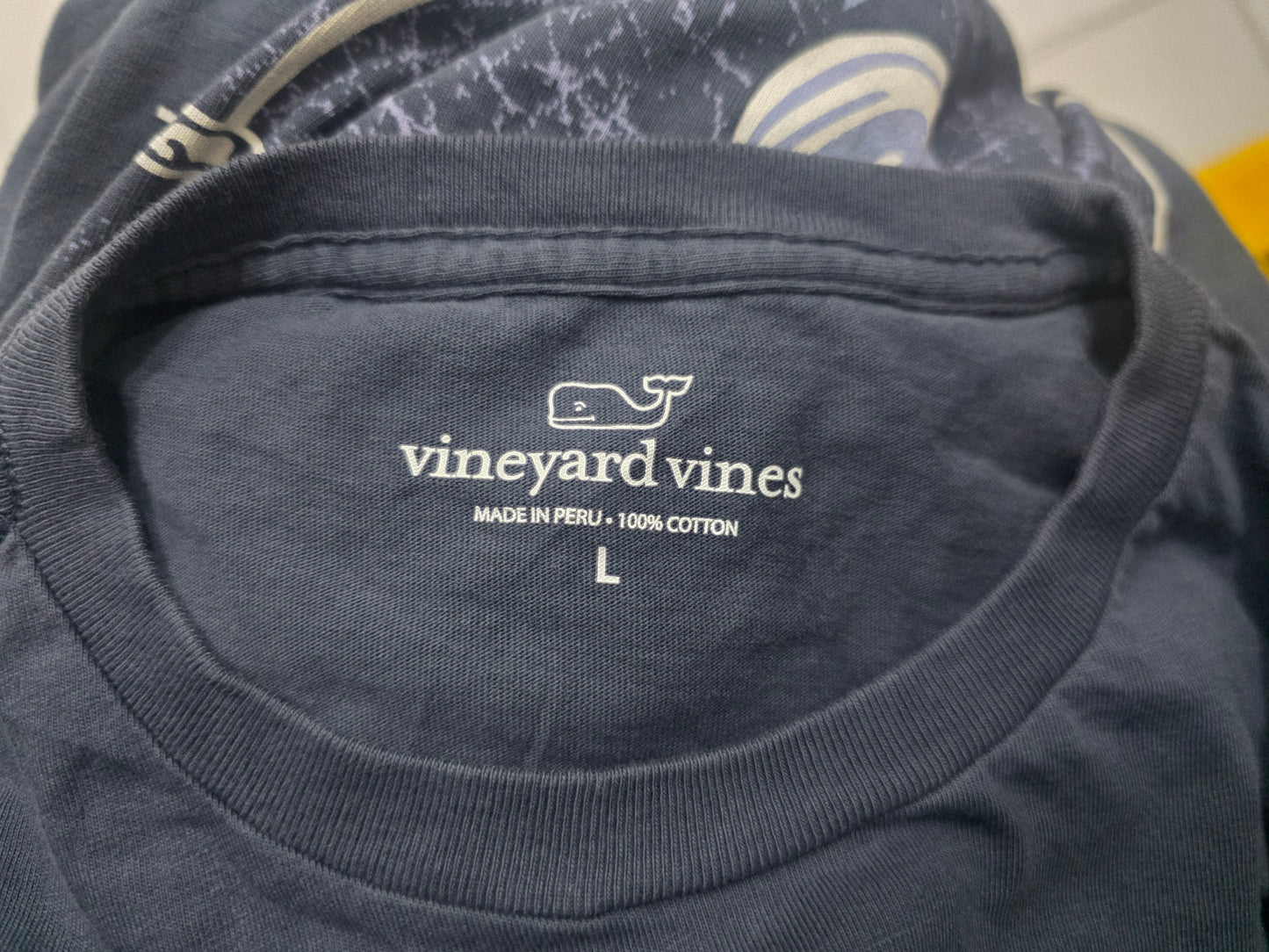 Playera Vineyard Vines Grande L Azul Deslavado Manga Larga