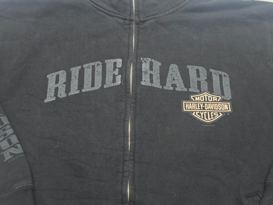 Sudadera Harley Davidson Ride Hard Grande L Negro Cierre