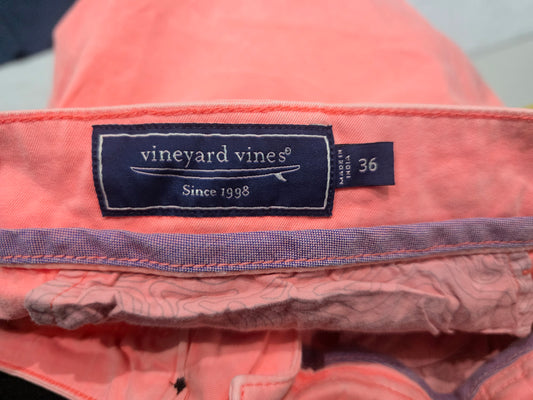Bermuda Vineyard Vines Talla 36 Naranja Fosforenscente