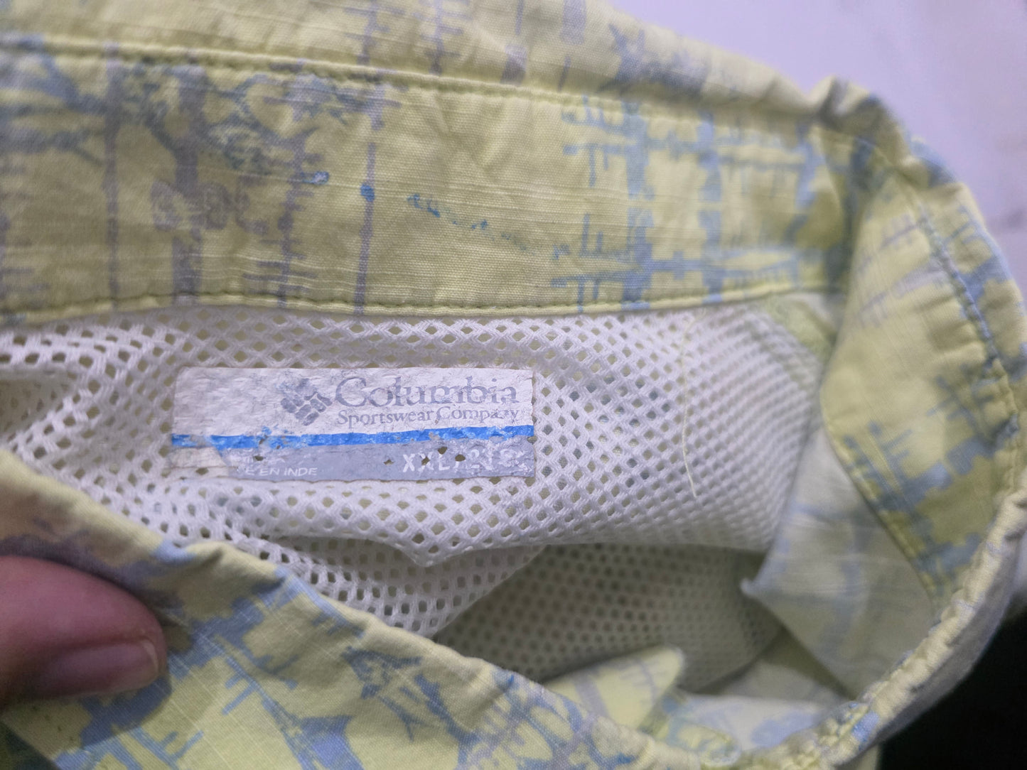 Camisa Manga Corta Columbia 2xl Amarillo Peces
