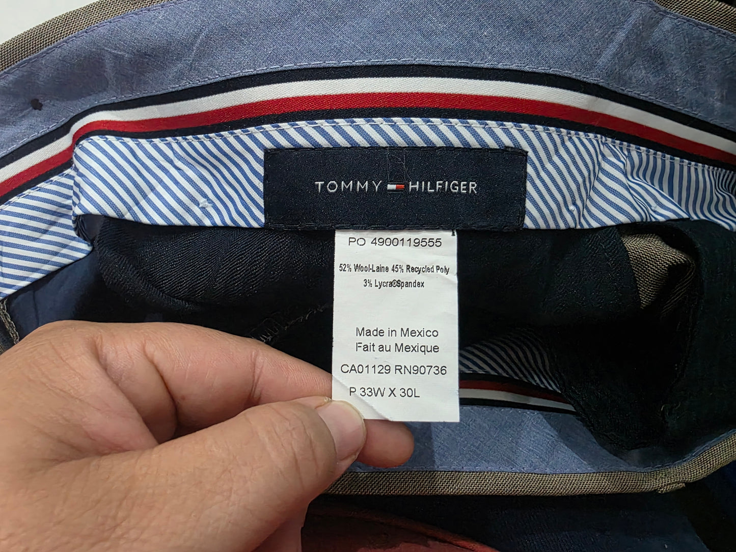Pantalon Vestir Tommy Hilfiger 33x30 Café Recto