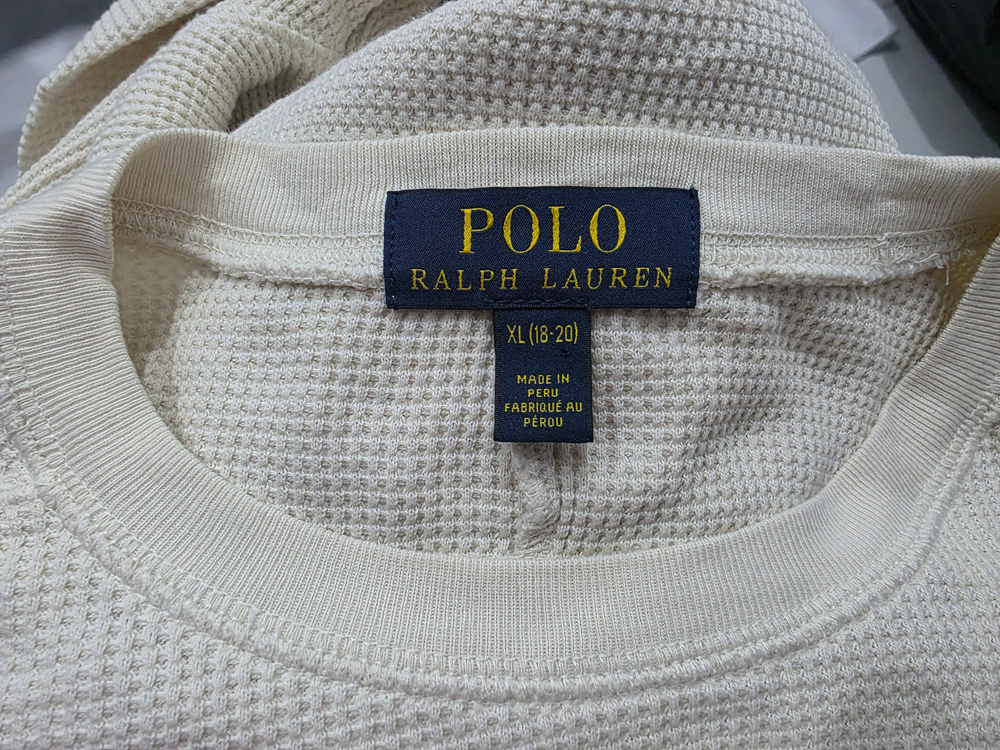 Playera Ralph Lauren Adolescentexl 18-20 Beige Manga Larga