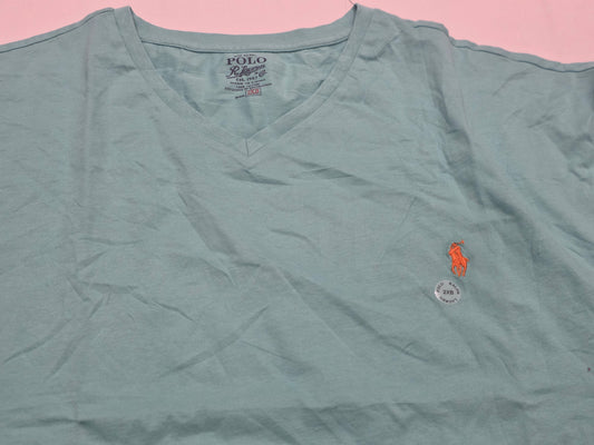 Playera Ralph Lauren 2xb Azul Turquesa Pony Naranja