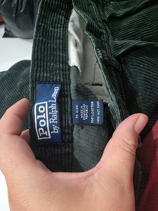 Pantalon Pana Ralph Lauren 35x32 Verde