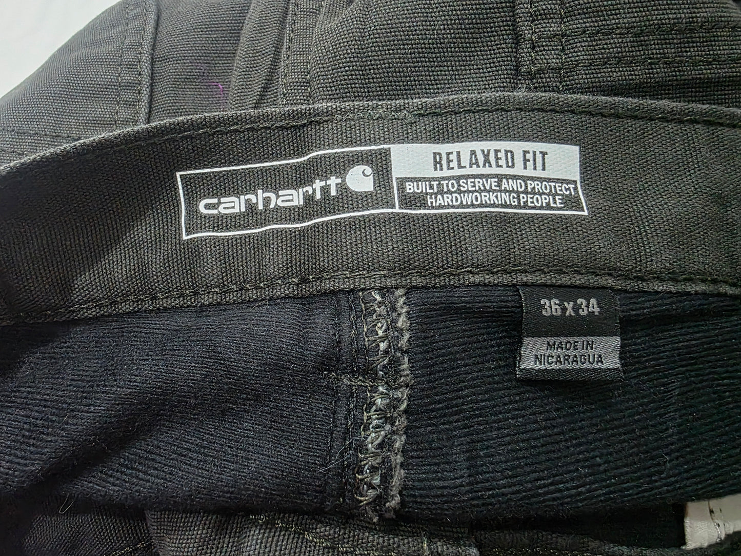 Pantalon Relaxed Fit Carhartt 36x34 Gris Forro Interno