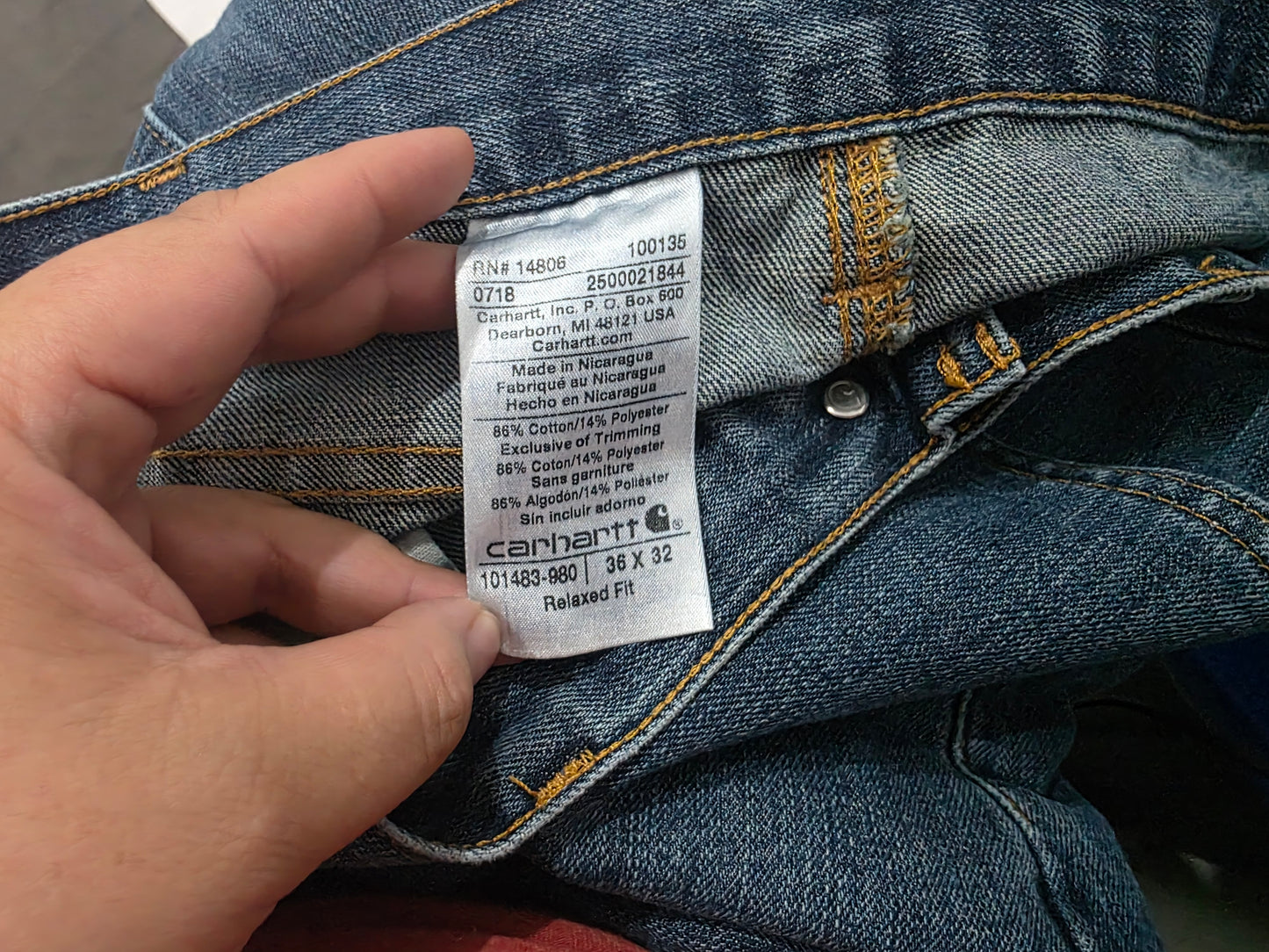 Pantalon Relaxed Fit Carhartt 36x32 Azul Intenso