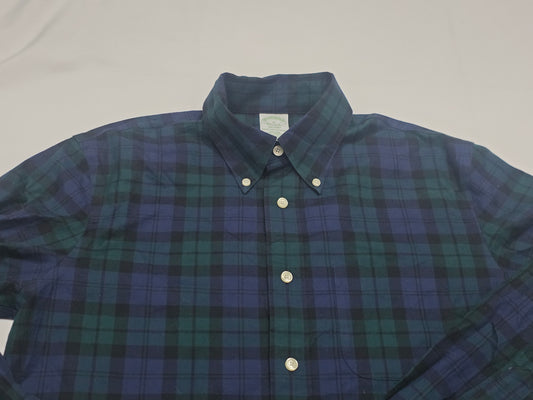 Camisa Brooks Brothers Mediana M Cuadro Verde Y Azul Milano