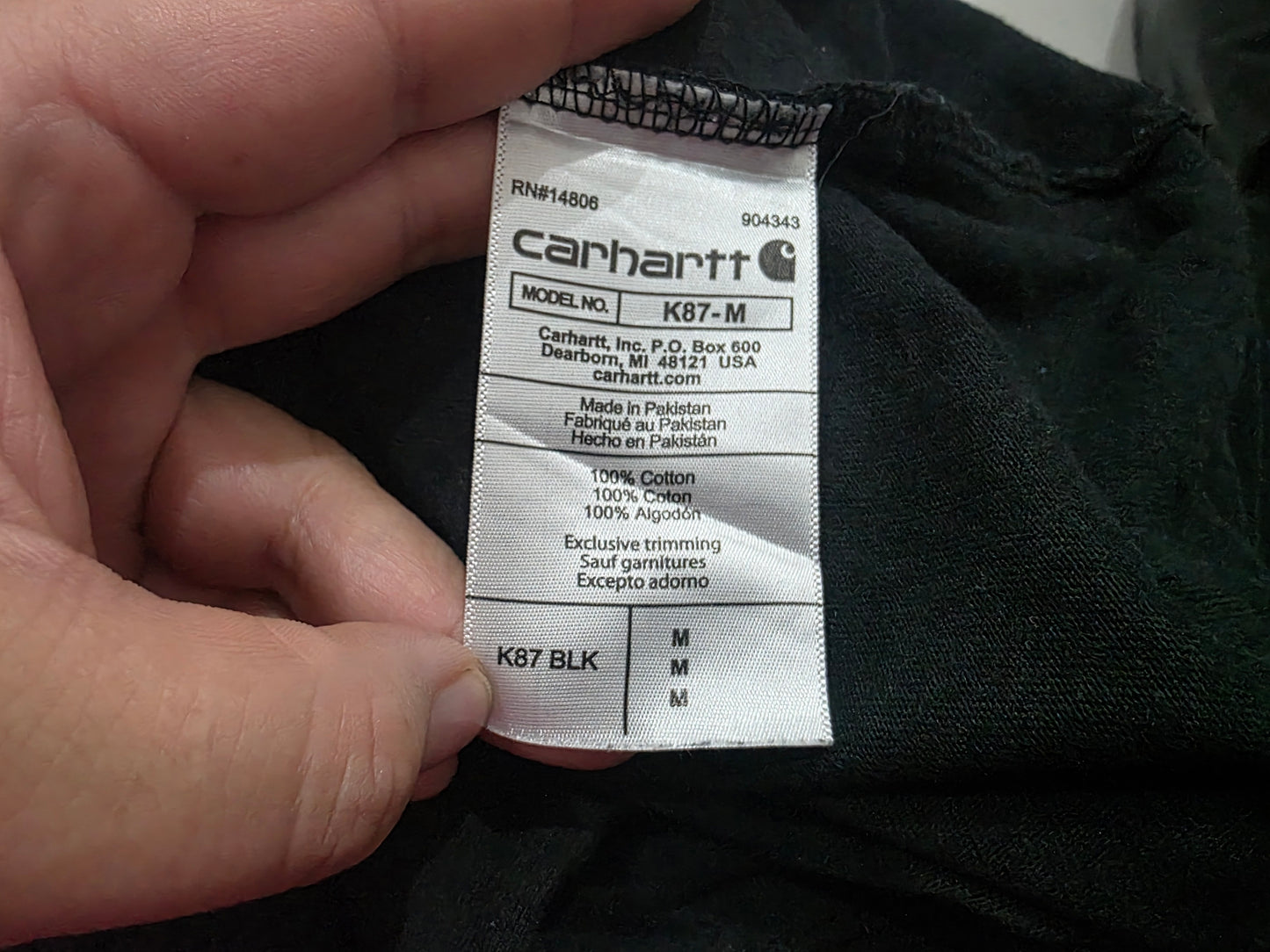 Playera Loose Fit Carhartt Mediana M Negro