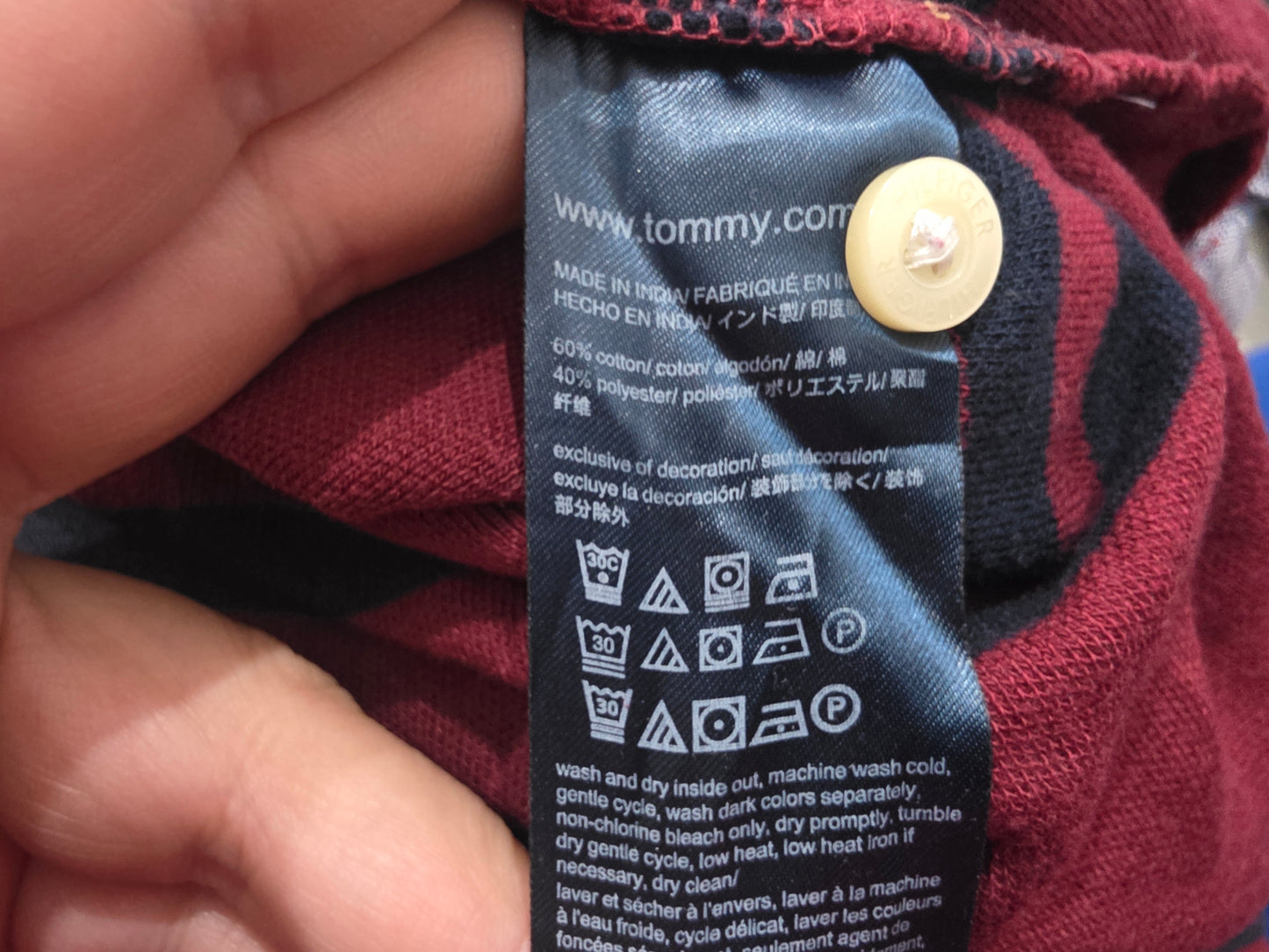 Playera Polo Tommy Hilfiger Grande L Vino Lineas