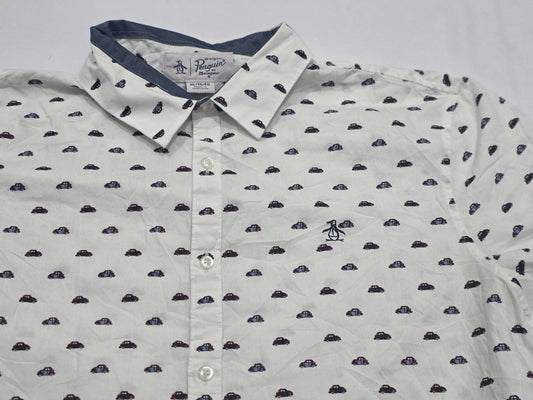 Camisa Manga Corta Penguin Xgrande Xl Blanca Carro