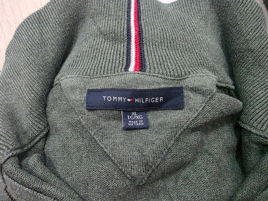 Sueter Cierre Corto Tommy Hilfiger Xgrande Xl Verde