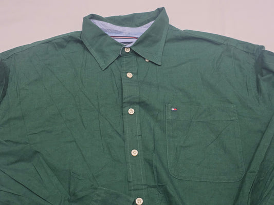 Camisa Custom Fit Tommy Hilfiger Xxl Verde