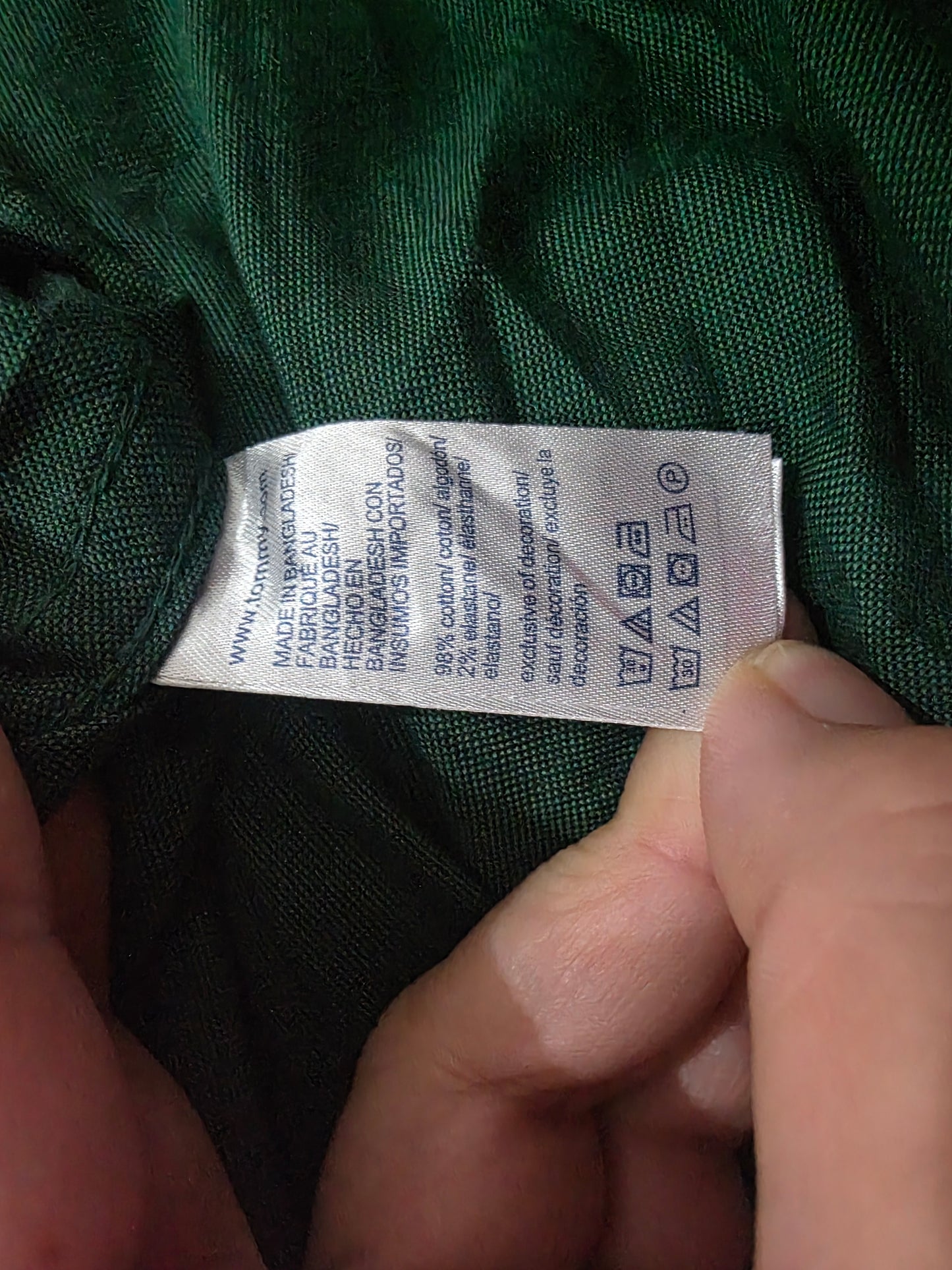 Camisa Custom Fit Tommy Hilfiger Xxl Verde
