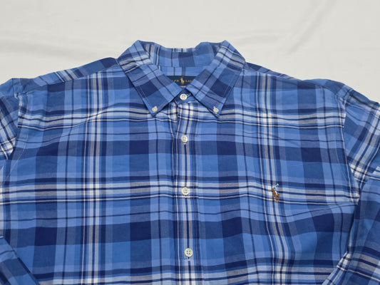 Camisa Ralph Lauren Xxl Cuadro Azul Pony Colores