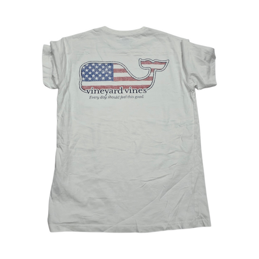 Playera Vineyard Vines Xchico Xs Blanca Bandera (Usado)