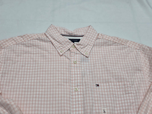 Camisa Tommy Hilfiger Grande L Classic Fit cuadro rosa (NUEVO)