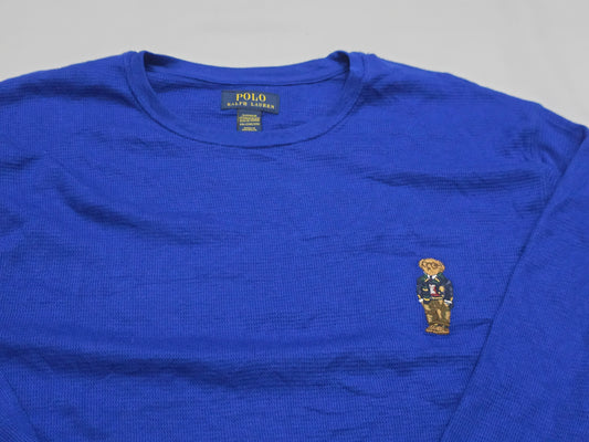Playera Manga Larga Ralph Lauren Bear Xgrande 2xl Azul (NUEVO)