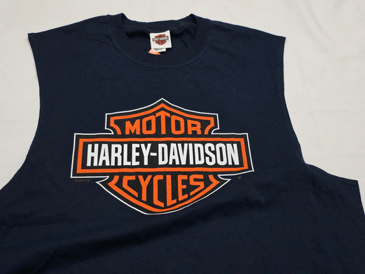 Playera Sin Mangas Harley Davidson 2xl Negro Myrtle Azul (NUEVO)