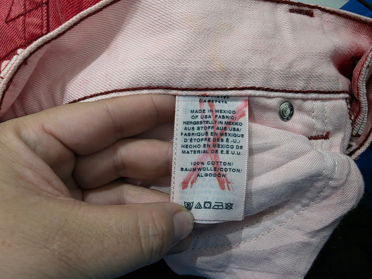 Pantalon Recto Pana True Religion 33 Rojo (Usado)