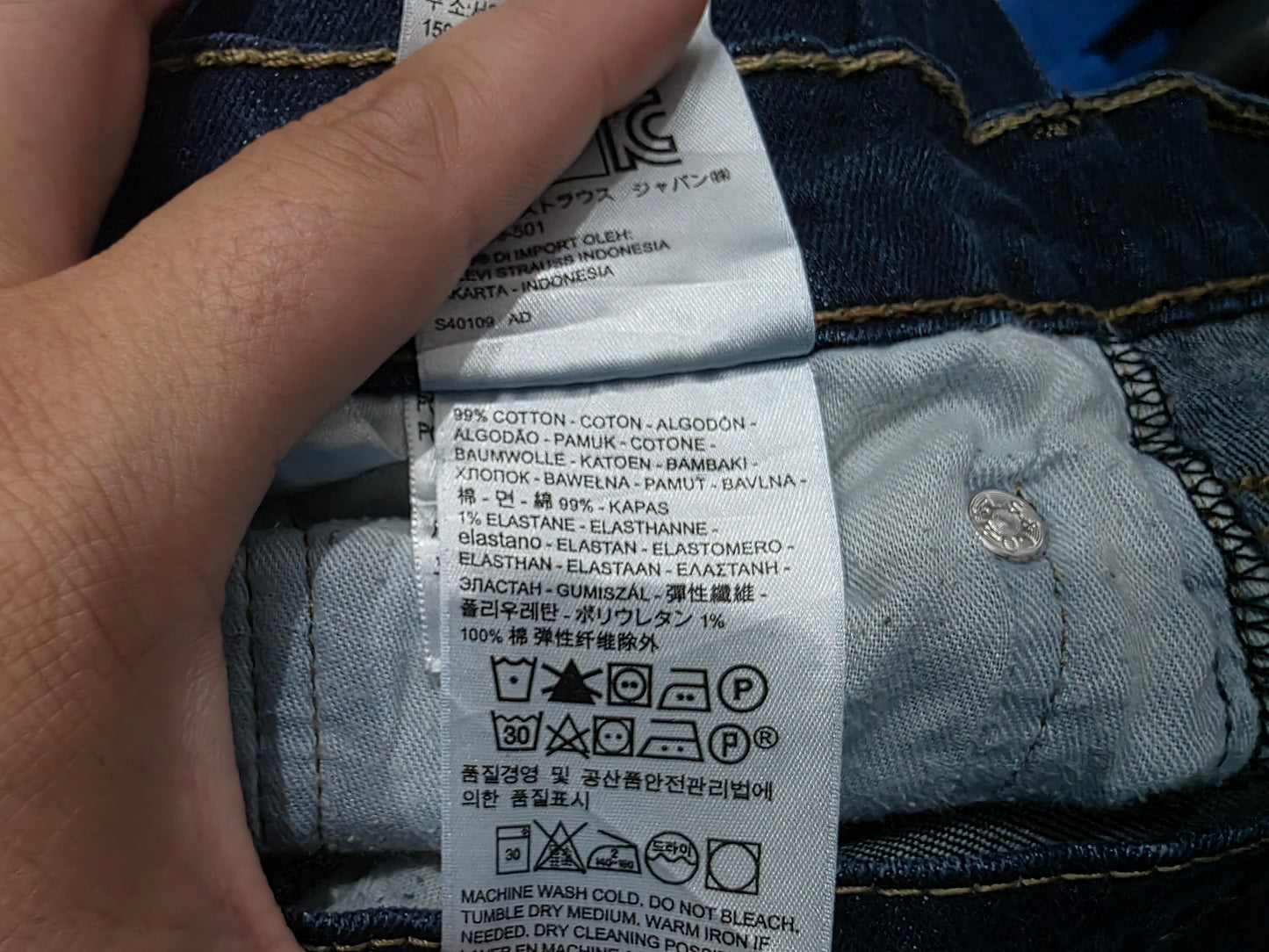 Pantalon Slimfit Levis 511 33x30 Azul (Usado)