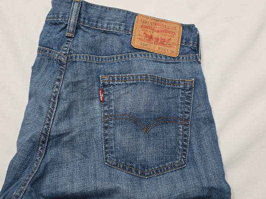 Pantalon Recto Levis 514 34x30 Azul (Usado)