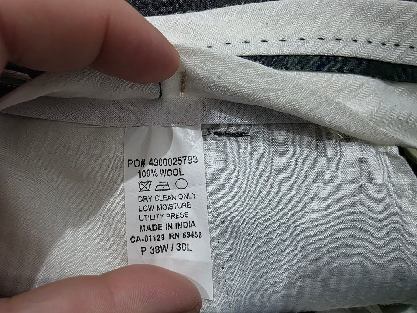 Pantalon Total Confort Recto Ralph Lauren 38x30 Gris (Usado)