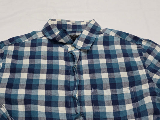 Camisa Banana Republic Mediana M Cuadro Azul Y Blanco (Usado)