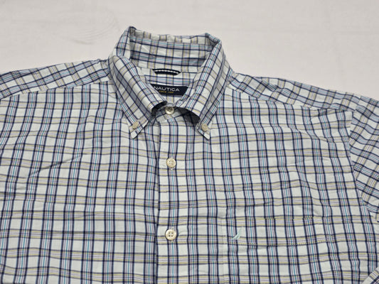 Camisa Nautica Mediana M Cuadro Blanco Azul (Usado)