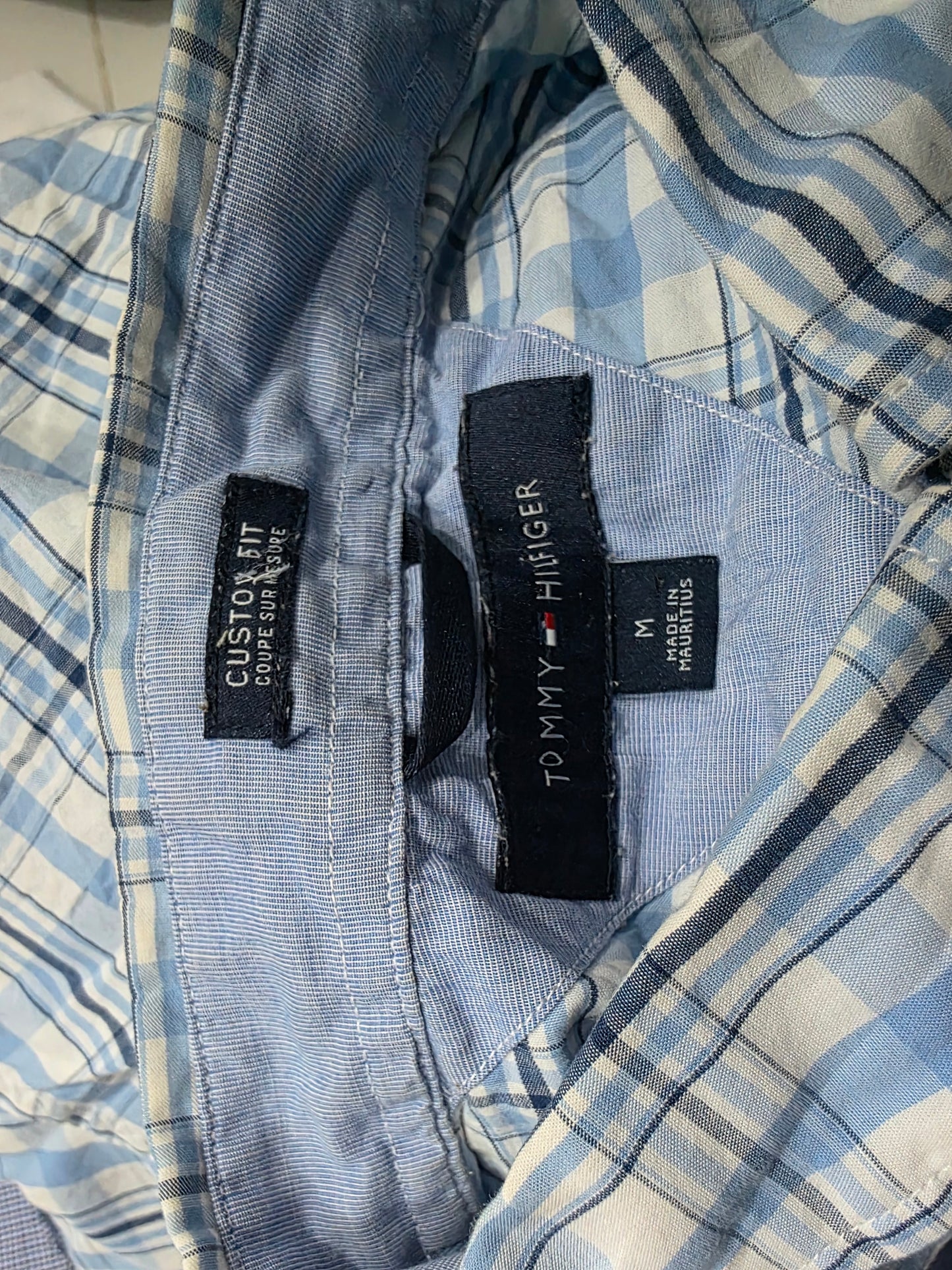 Camisa Manga Corta Tommy Hilfiger Mediana M Azul (Usado)