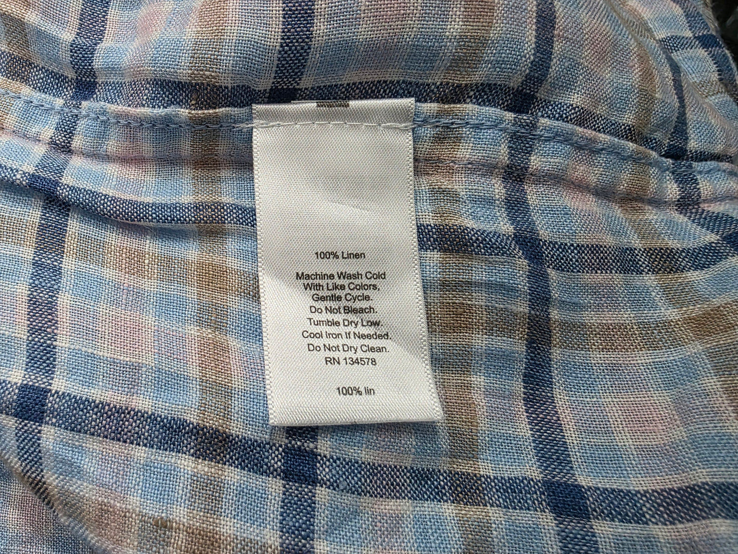 Camisa Lino Vineyard Vines Grande L Azul Rosa (Usado)