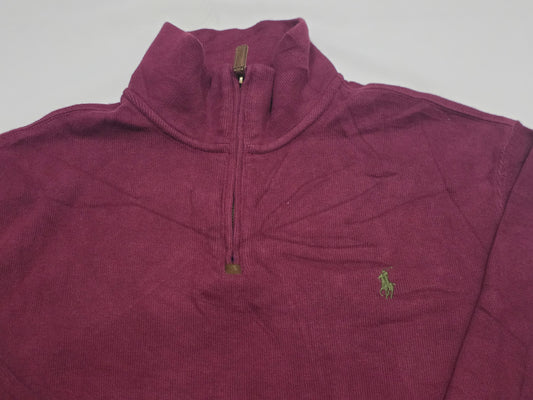 Sueter Ralph Lauren Grande L Vino Pony Verde Cierre Corto (Usado)