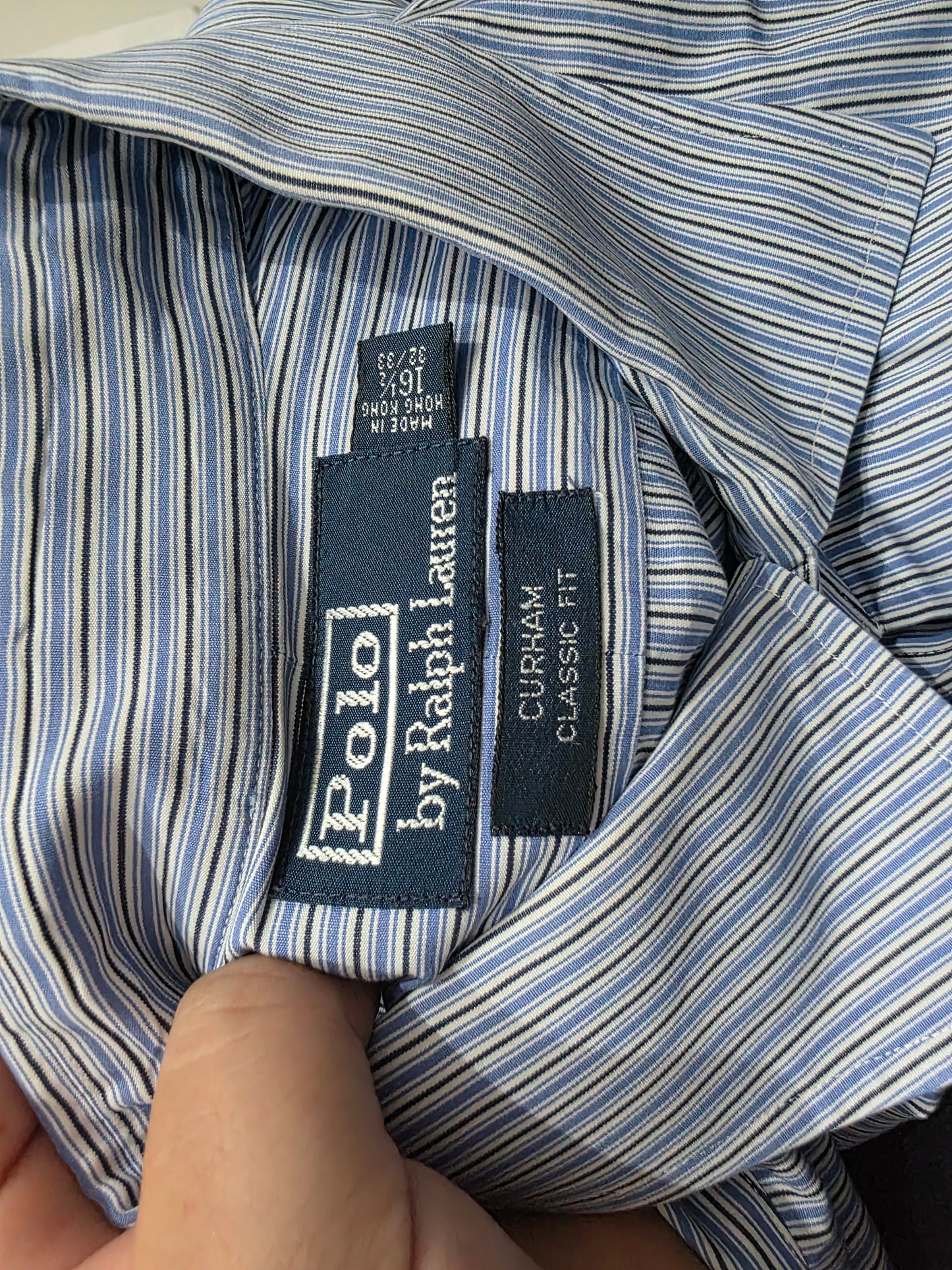 Camisa Ralph Lauren Grande L 16 1/2 32-33 Classic Fit Azul (Usado)