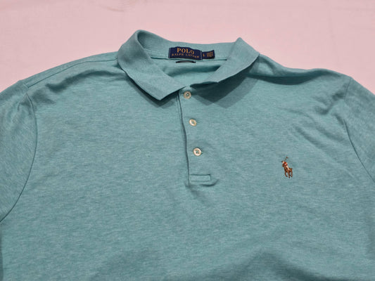 Playera Polo Ralph Lauren Grande L Azul Agua Classic Fit (Usado)