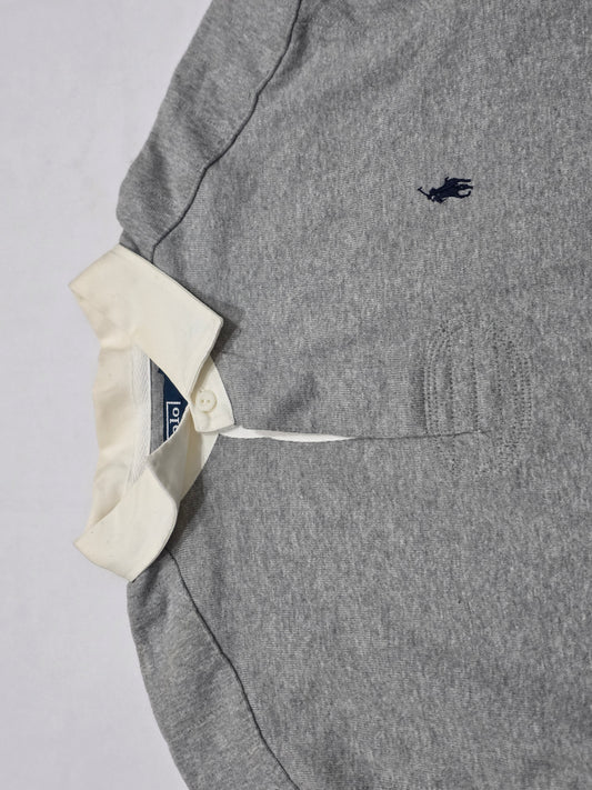 Playera Manga Larga Polo Ralph Lauren Grande Custom Fit Gris (Usado)