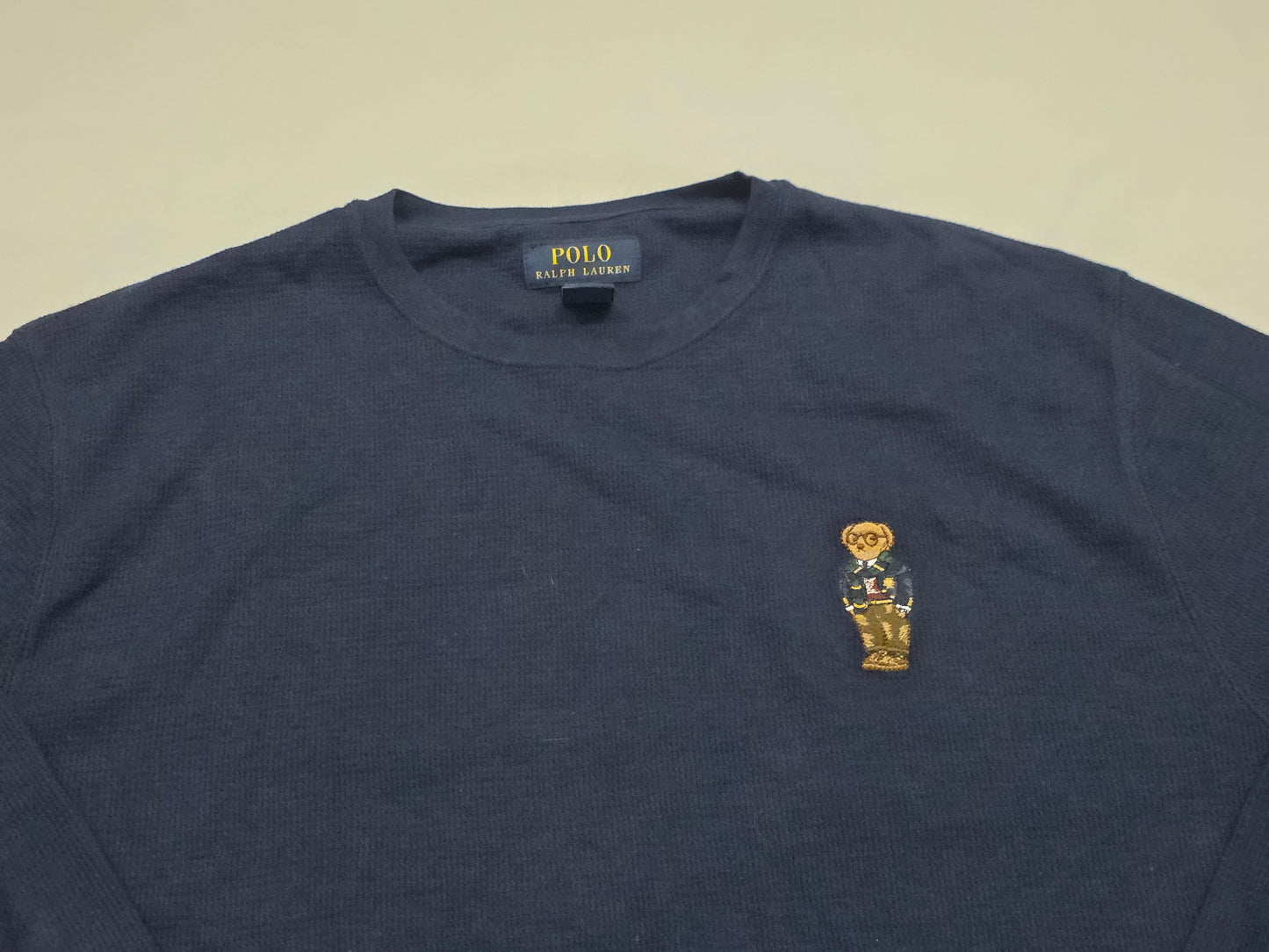 Playera Ralph Lauren Bear Xgrande Xl Azul Manga Larga Osito (Usado)