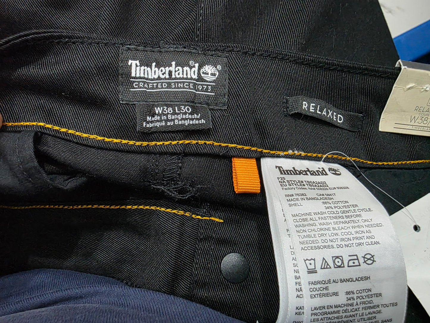 Pantalon Timberland 38x30 Delaxed Negro (NUEVO)
