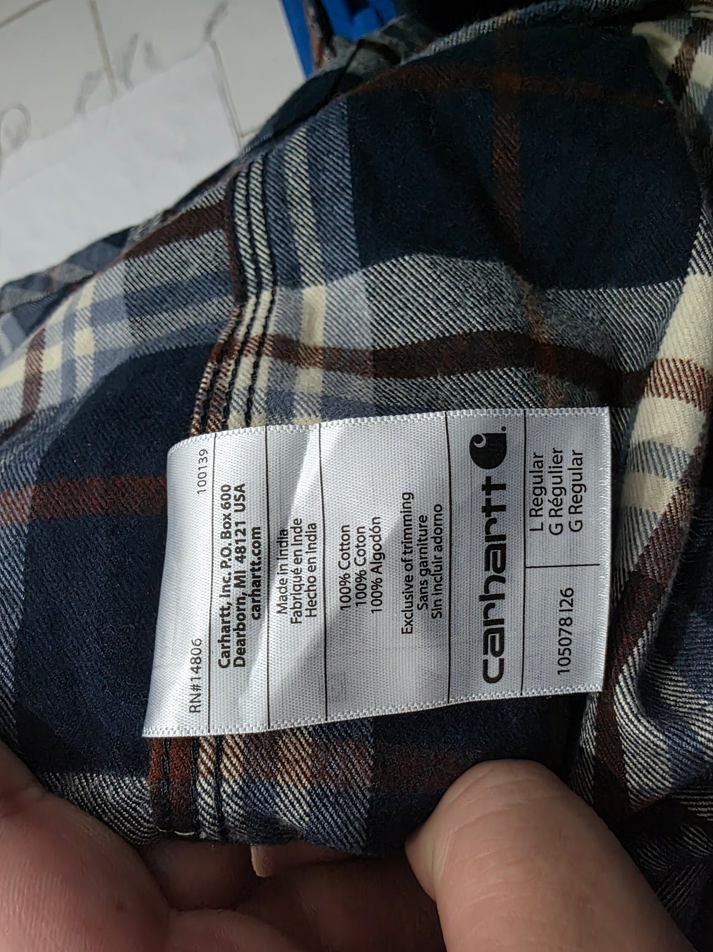 Camisa Gruesa Carhartt Grande L Lossefit Azul Cuadros (Usado)