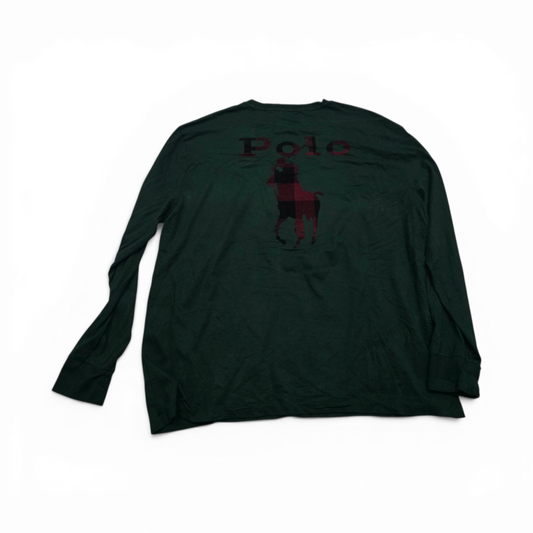 Playera Ralph Lauren Xgrande Xl Verde Big Pony Espalda (Usado)