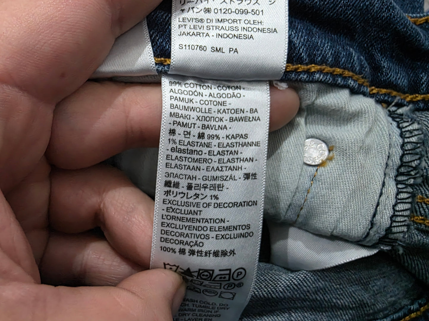 Pantalon Slimfit Levis 511 31x30 Azul