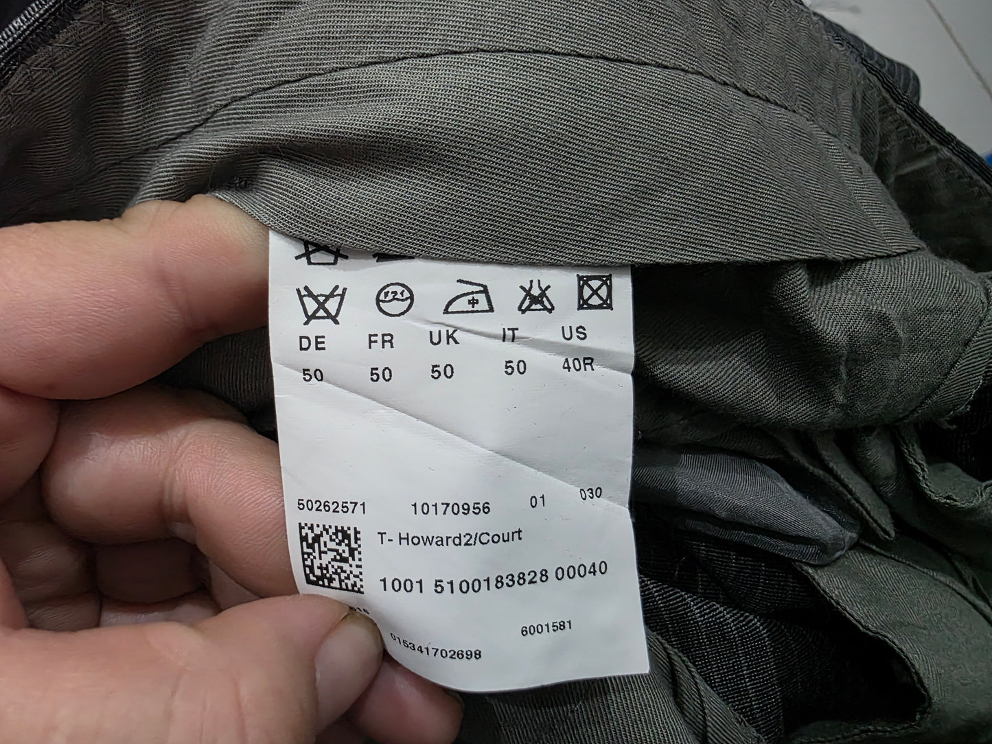 Pantalon Recto Hugo Boss 40r Gris Lineas