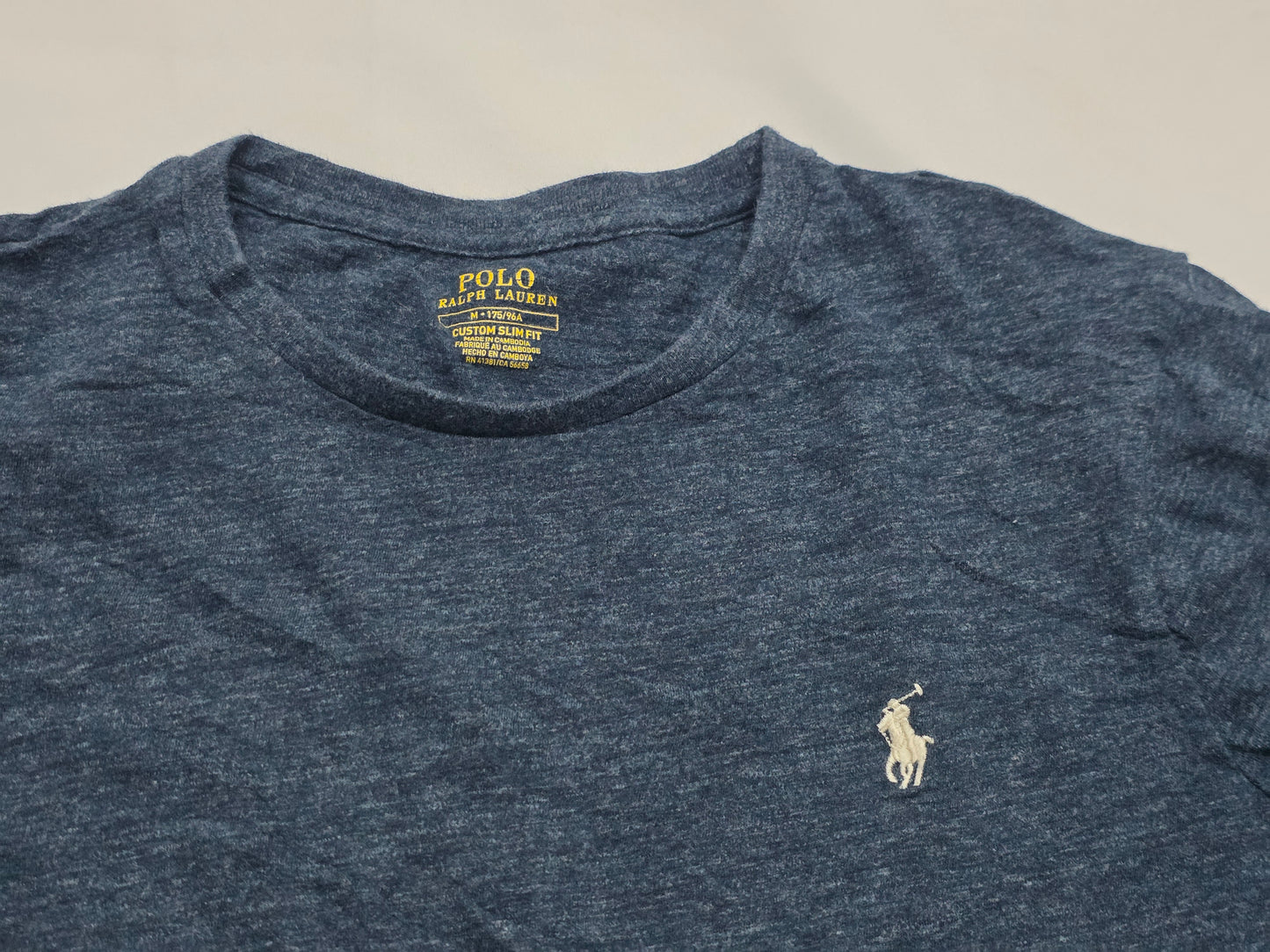 Playera Manga Larga Ralph Lauren Mediana M Azul Pony Blanco