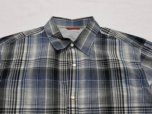 Camisa Slimfit Banana Repubic Mediana M Cuadro Azul Negro