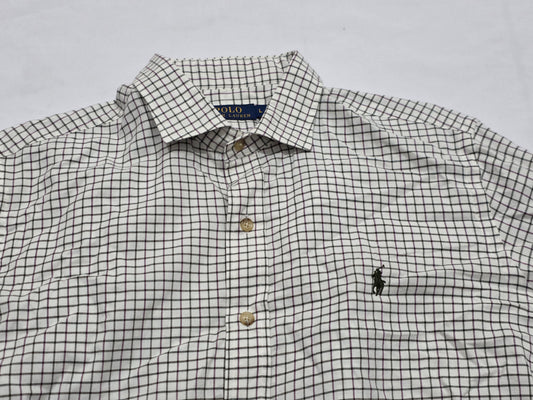 Camisa Ralph Lauren Grande L Beige Cuadro Verde