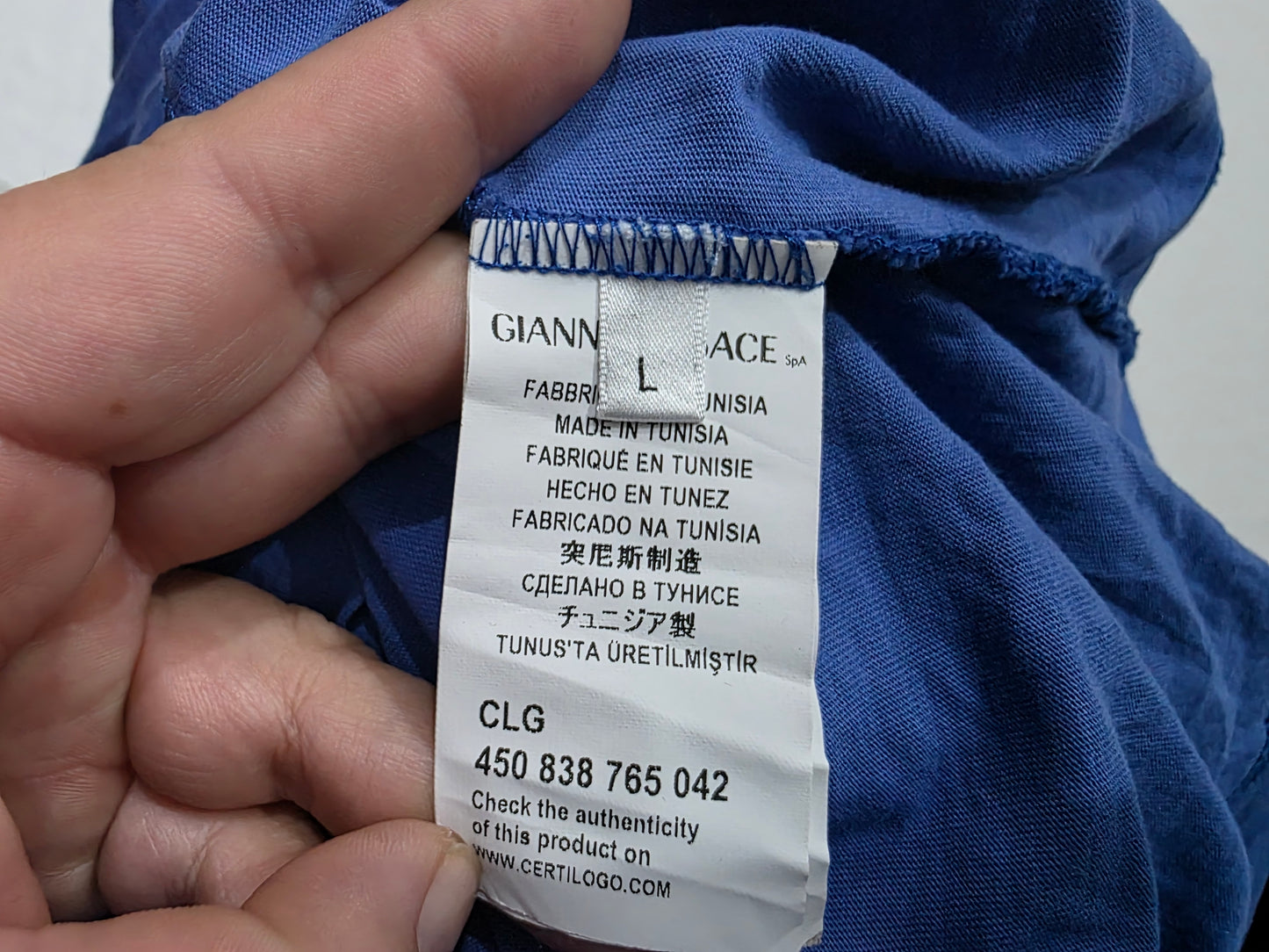 Playera Versace Collection Grande L Azul