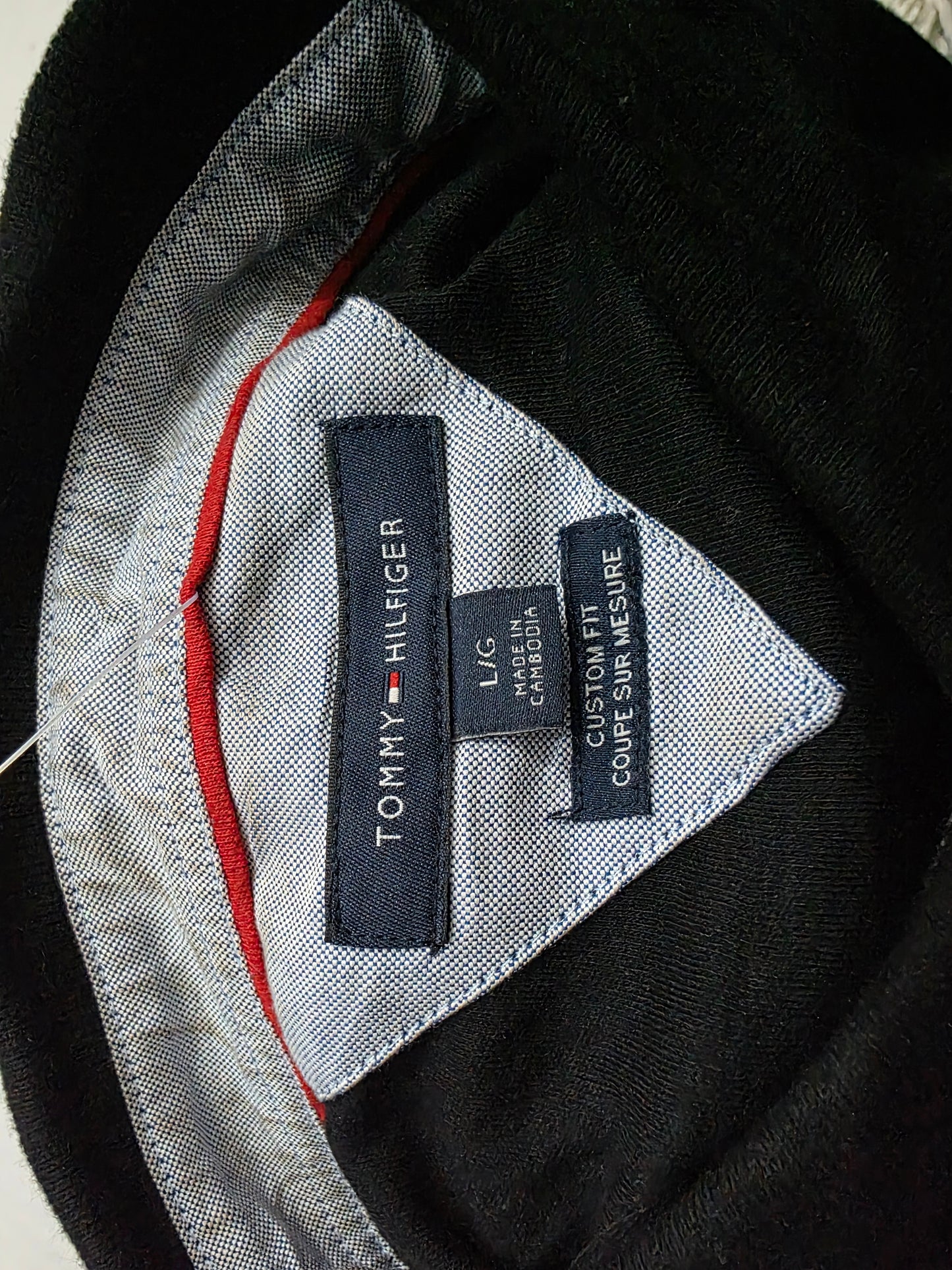 Playera Polo Custom Fit Tommy Hilfiger Grande L Negro